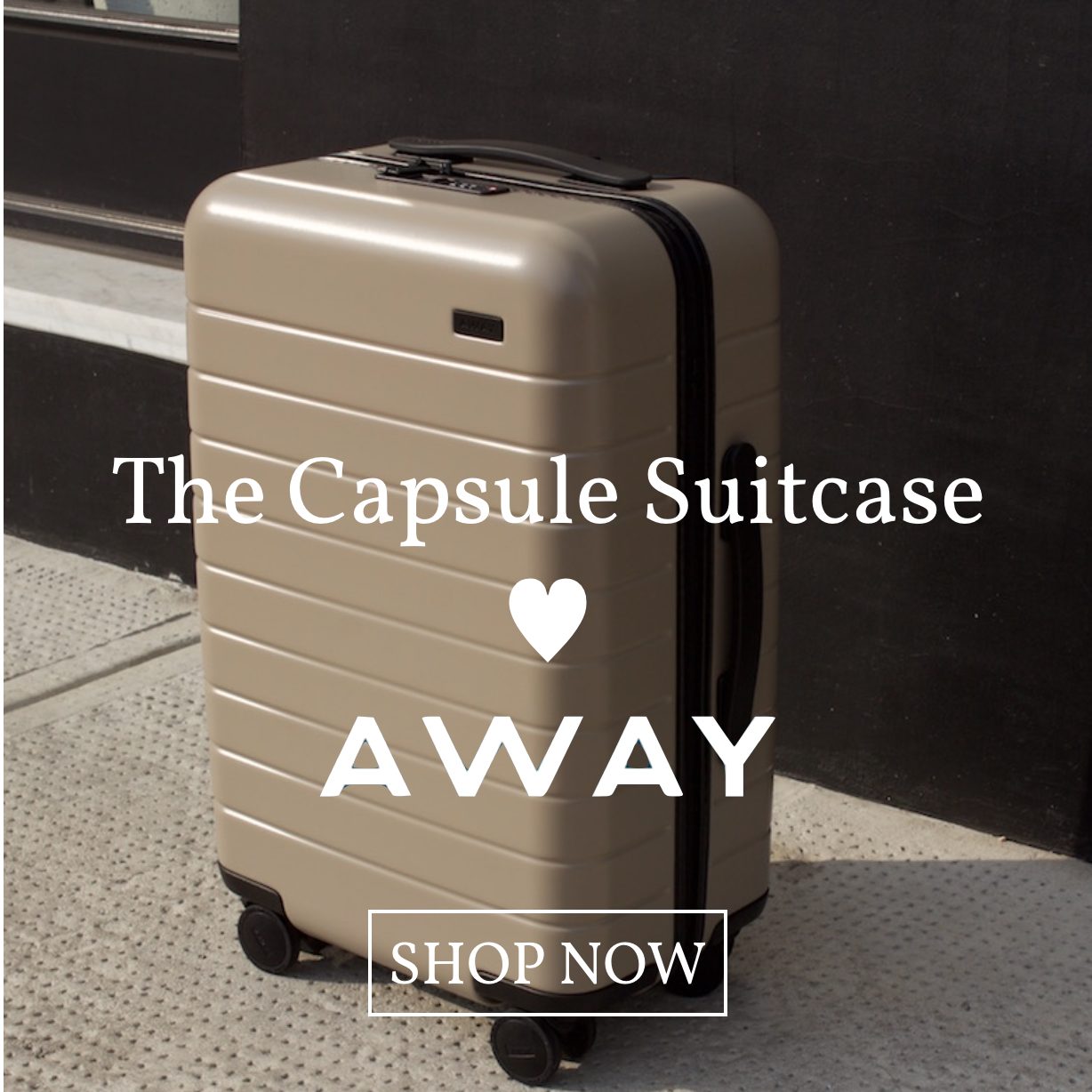 capsule suitcase loves away