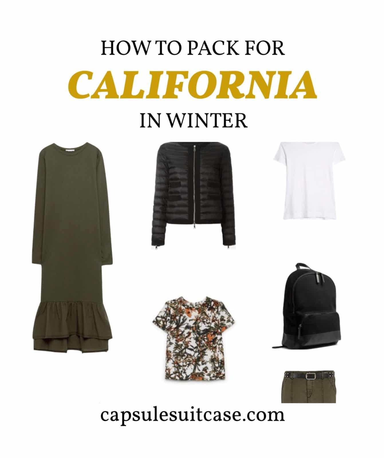 how to pack for california winter