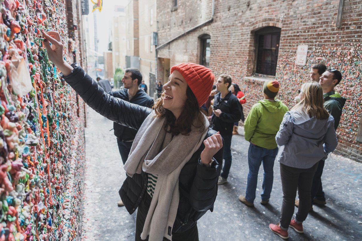 gum wall in Seattle Capsule Suitcase