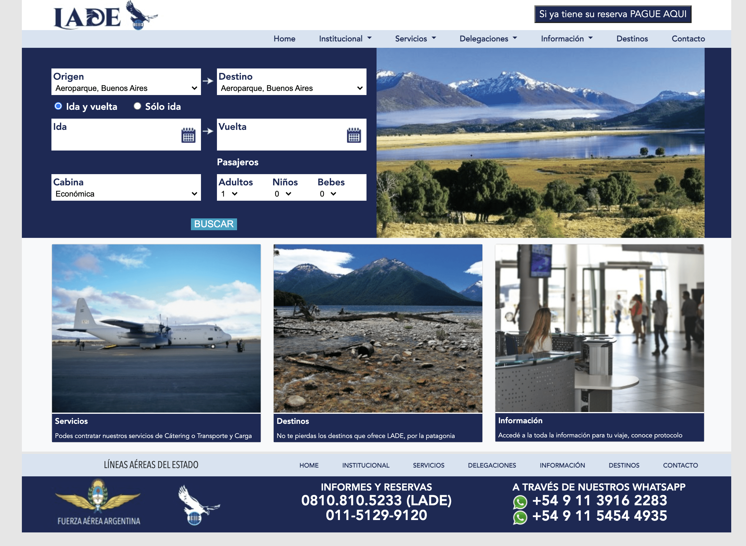 lade airport patagonia